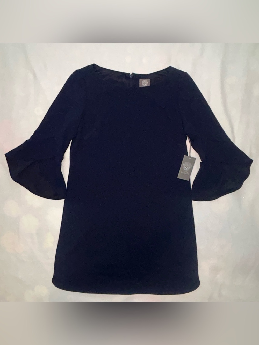 Vince Camuto NWT 3/4 Bell Sleeve Navy Blue Dress